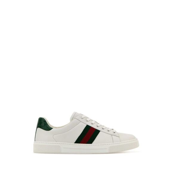 Gucci Women White Leather Ace Sneakers